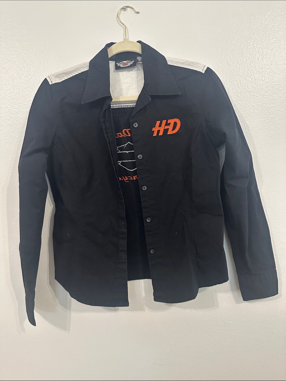 Harley-Davidson Black Kids Button-Up Jacket with Orange HD Logo